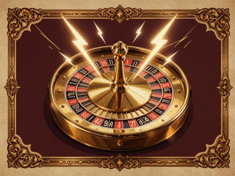 Lightning Roulette Slot Artwork im Vintage-Poster-Stil