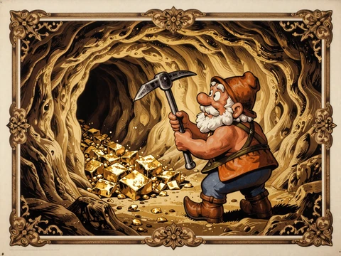 Dig Dig Digger Slot Artwork im Vintage-Poster-Stil