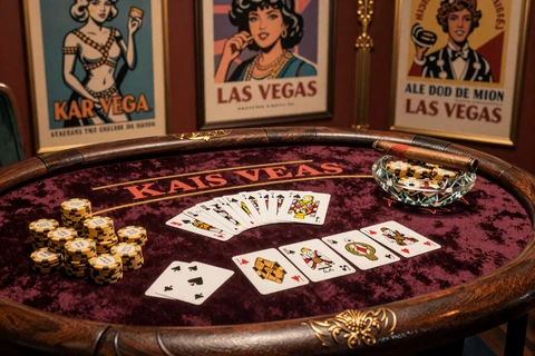 Tischspiele Slot Artwork im Vintage-Poster-Stil