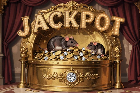 Jackpots Slot Artwork im Vintage-Poster-Stil