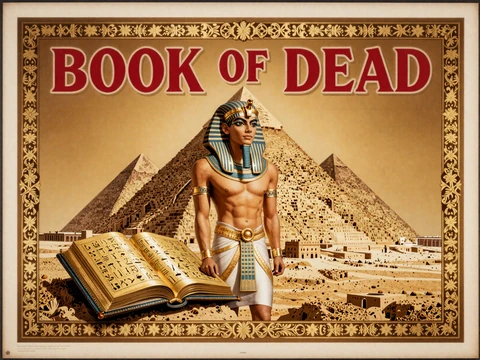 Book of Dead Slot Artwork im Vintage-Poster-Stil