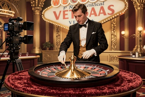 Live Casino Slot Artwork im Vintage-Poster-Stil