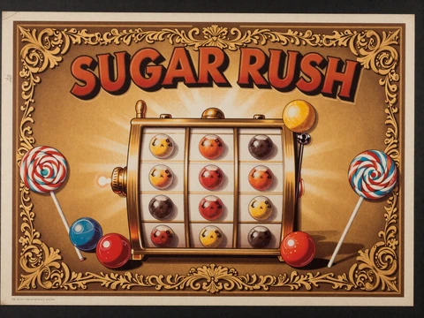 Sugar Rush 1000 Slot Artwork im Vintage-Poster-Stil